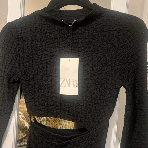 NWT Zara Chic Black Cutout Maxi Dress - Picture 8 of 8